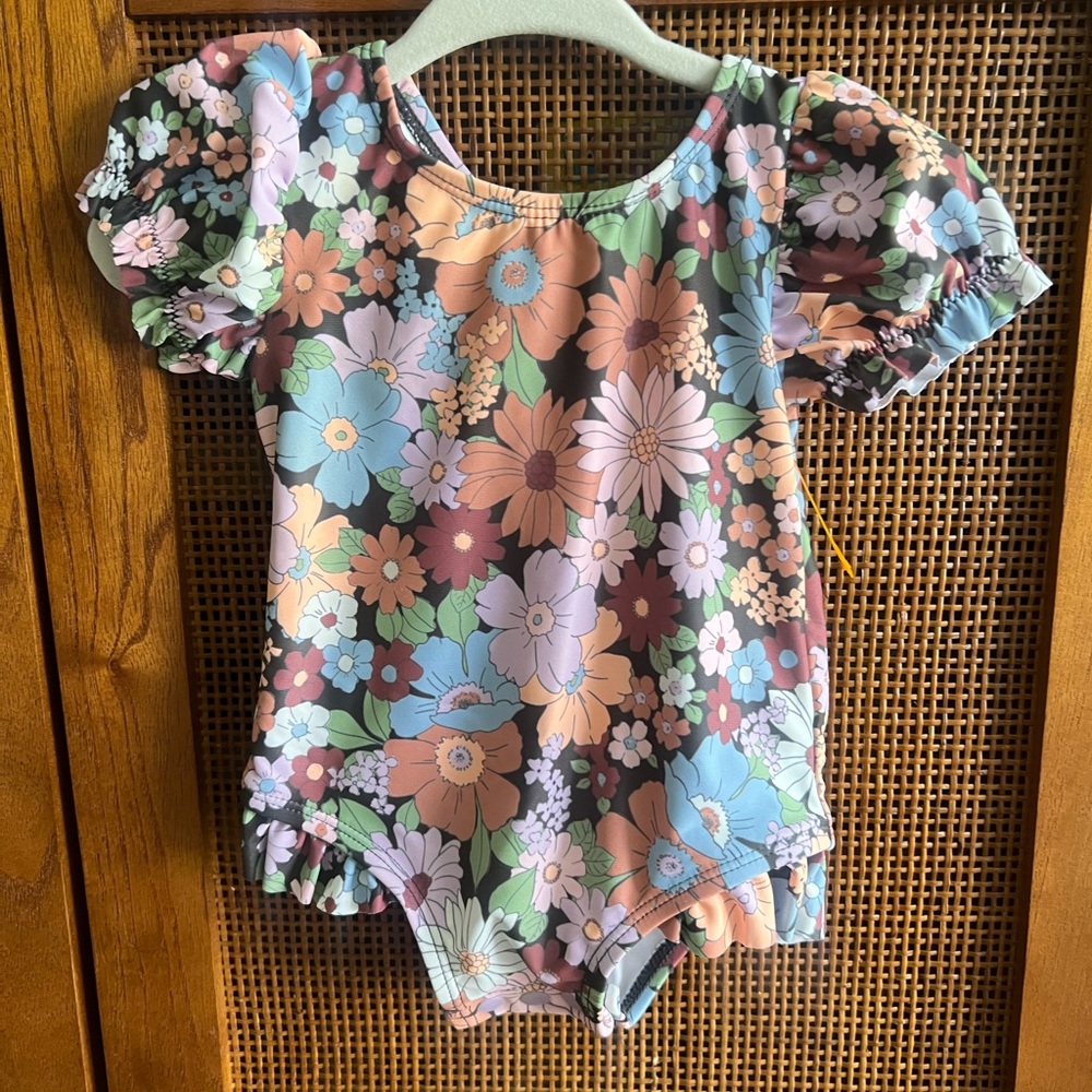 Cotton On Floral  Puff-Sleeve Swim